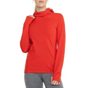 Hot Chillys Womens Balaclava Hoodie M Red Base Layer Red Fleece Sporty Bright